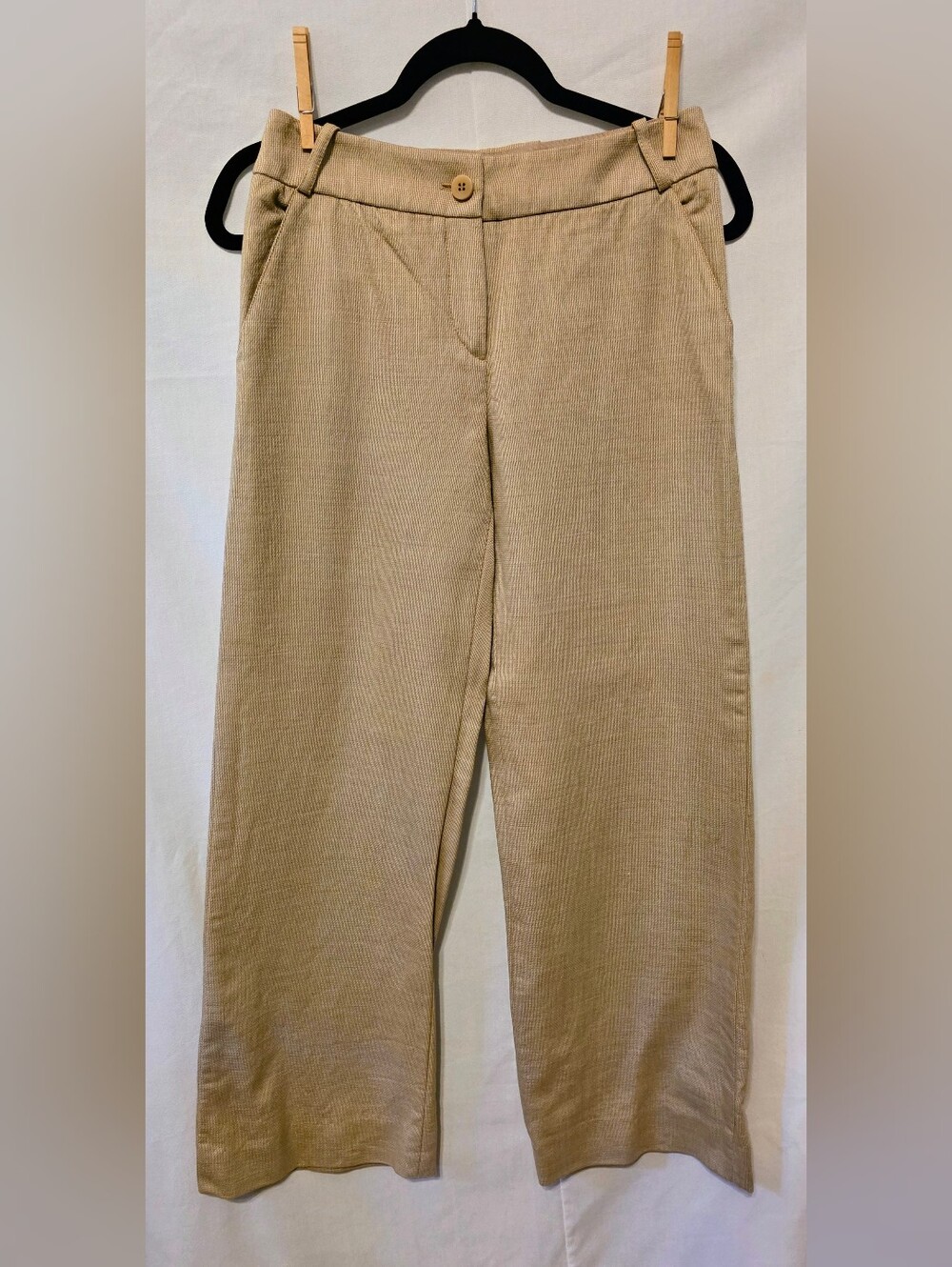 Armani Collezioni Beige Wide-Leg Trousers